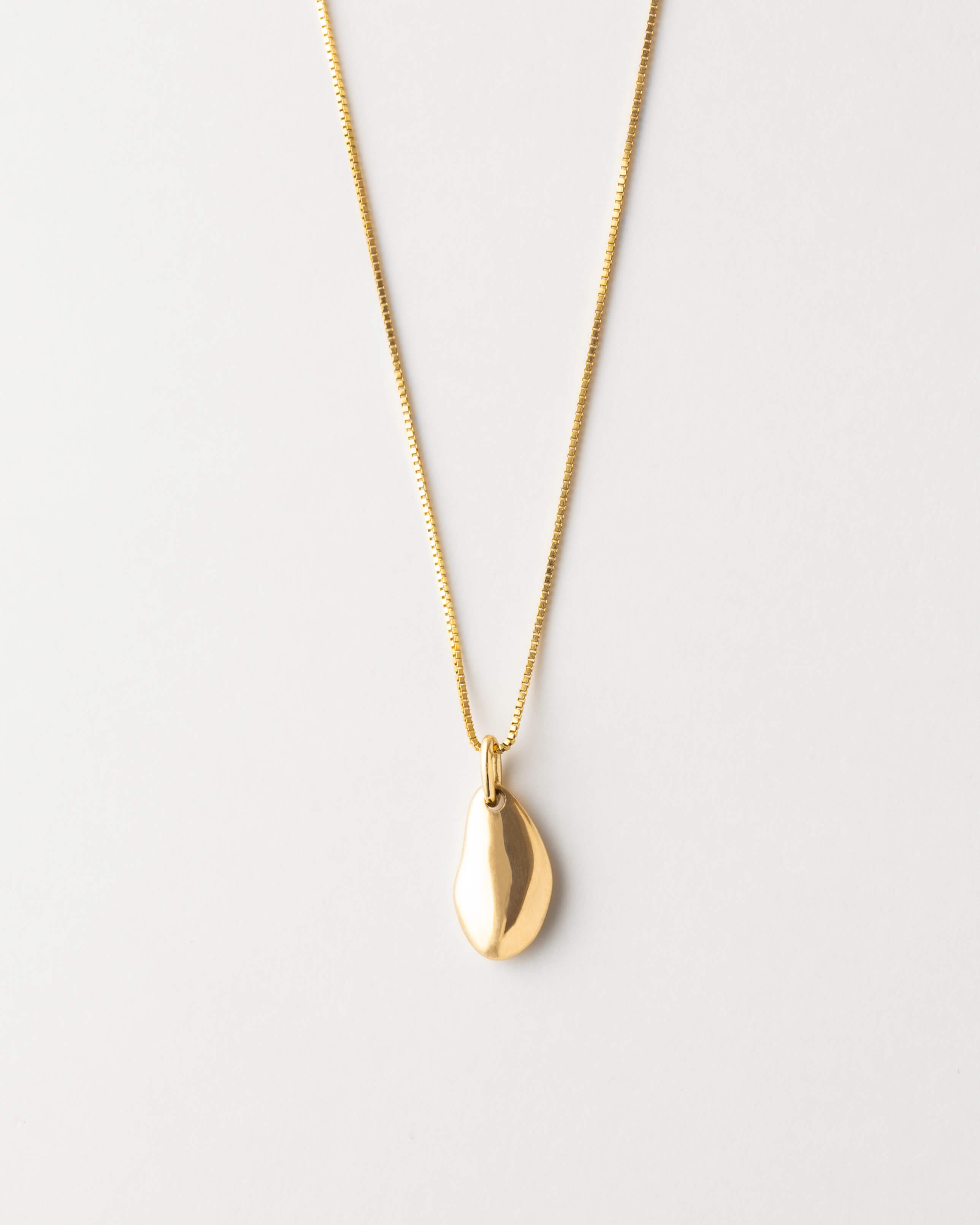 Small Worry Stone Pendant Necklace