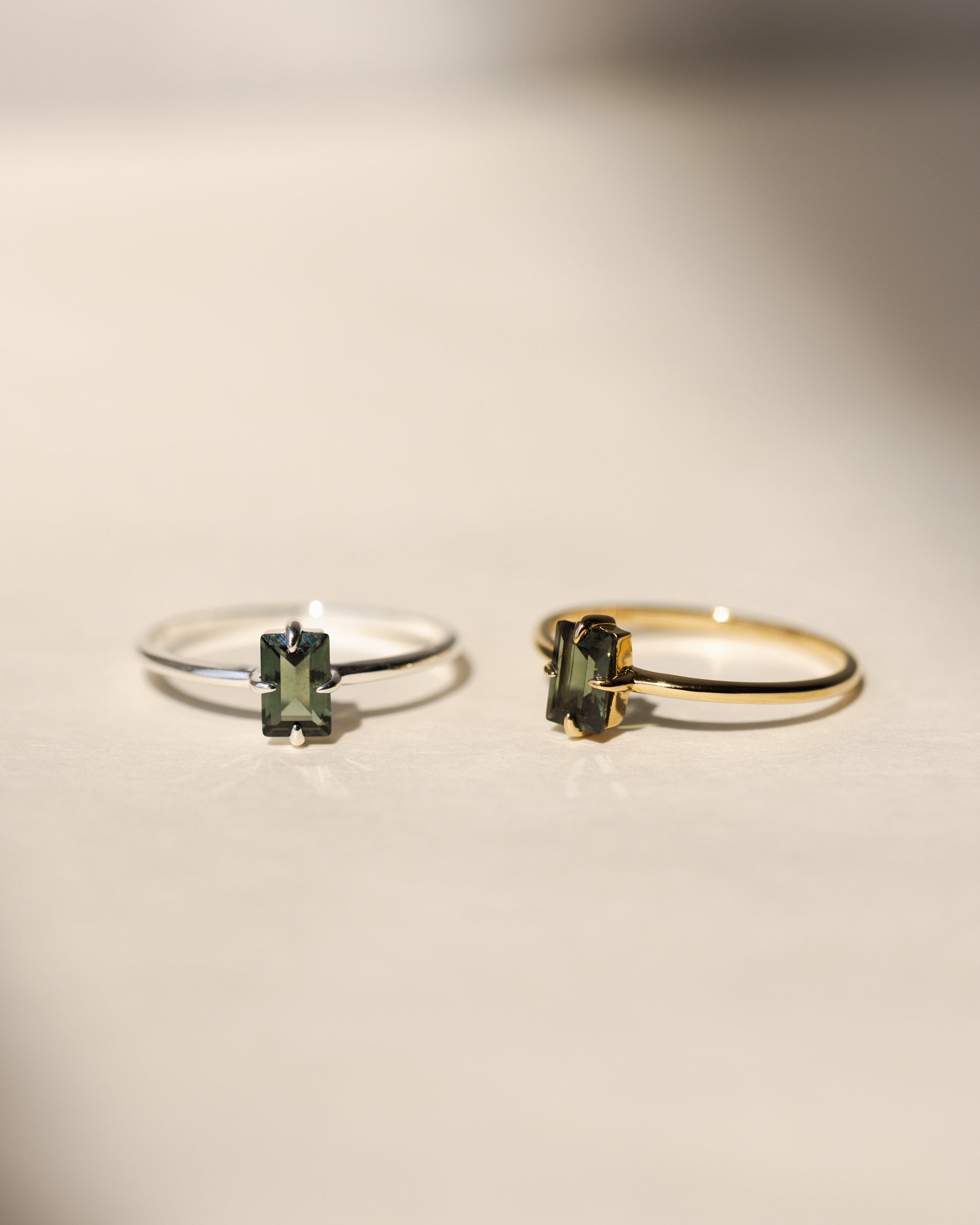 Emerald Baguette Ring – Forest Green Gemstone Jewelry