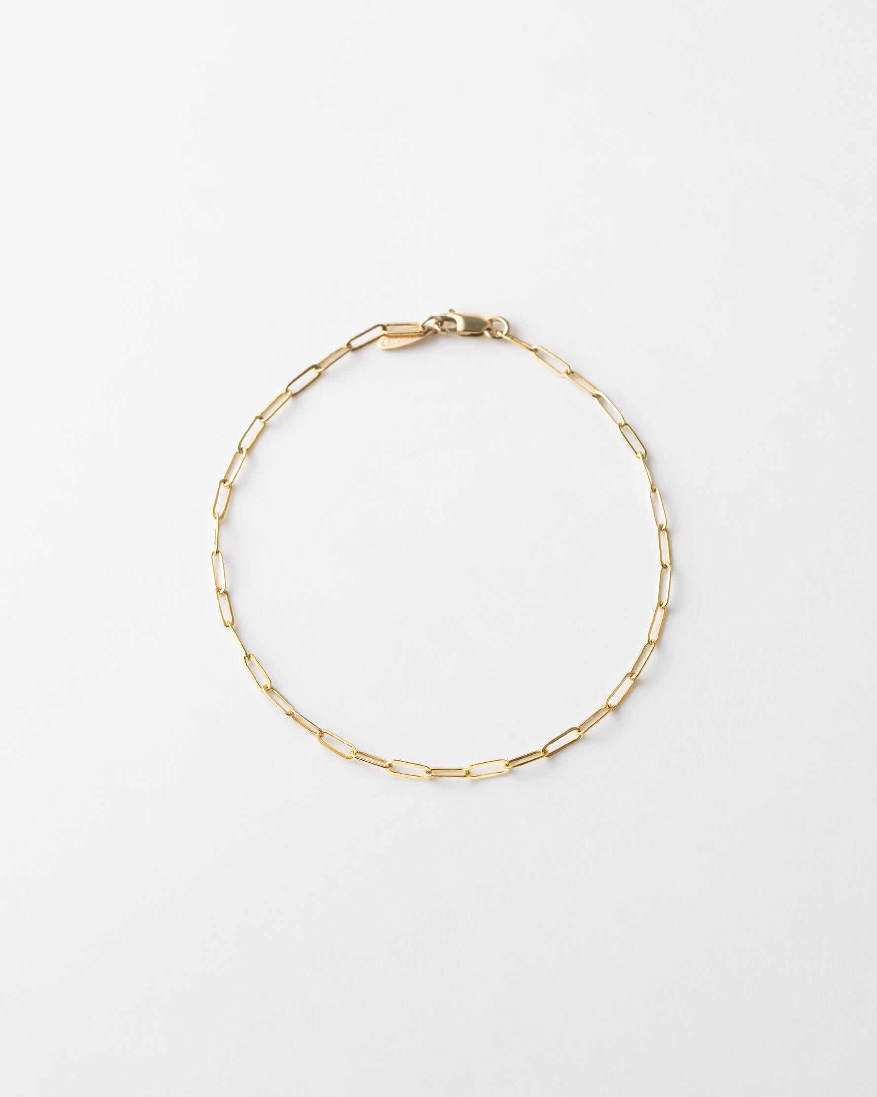 Solid Gold Paperclip Chain Bracelet – Dainty & Elegant