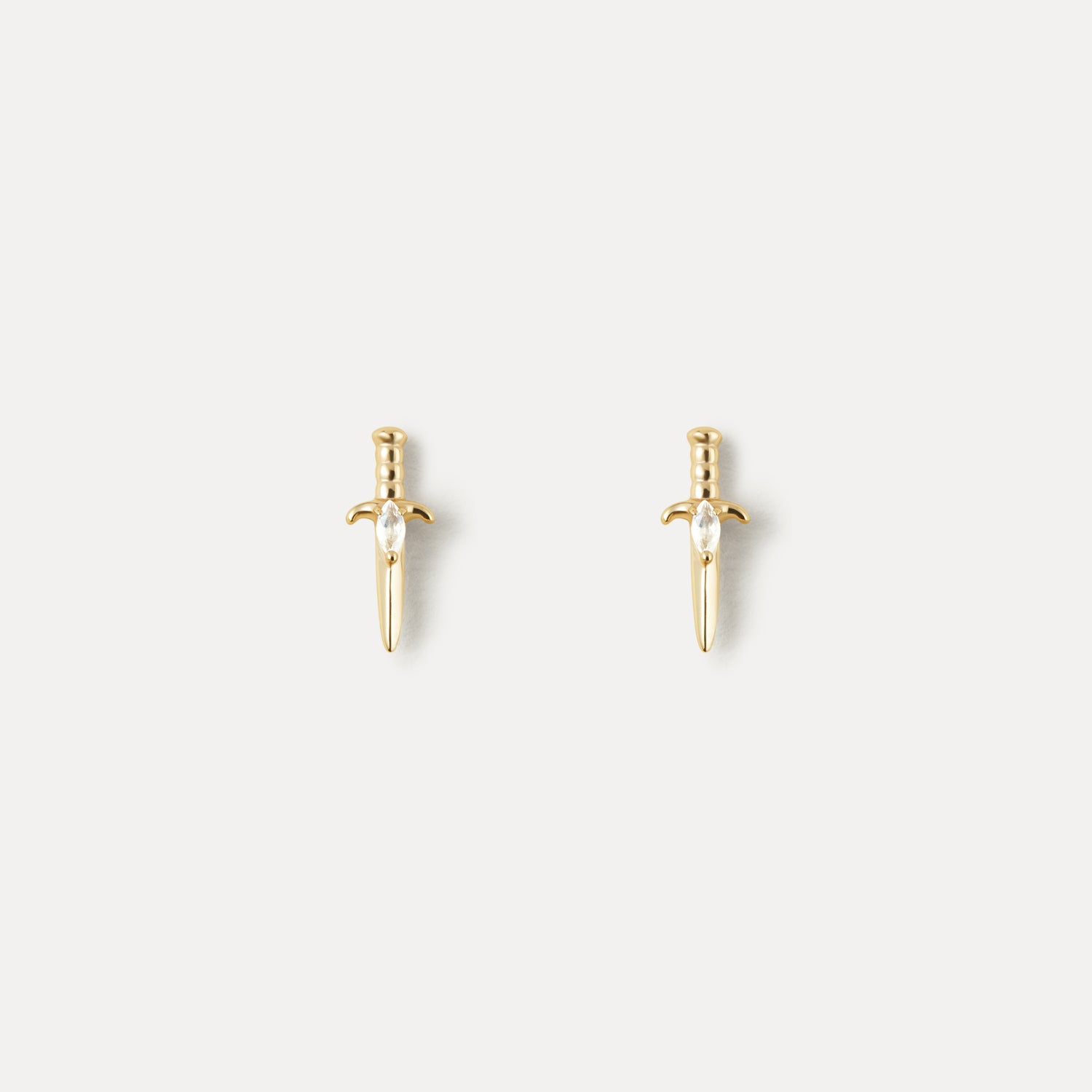 Moonstone Dagger Stud Earrings for Bold Style