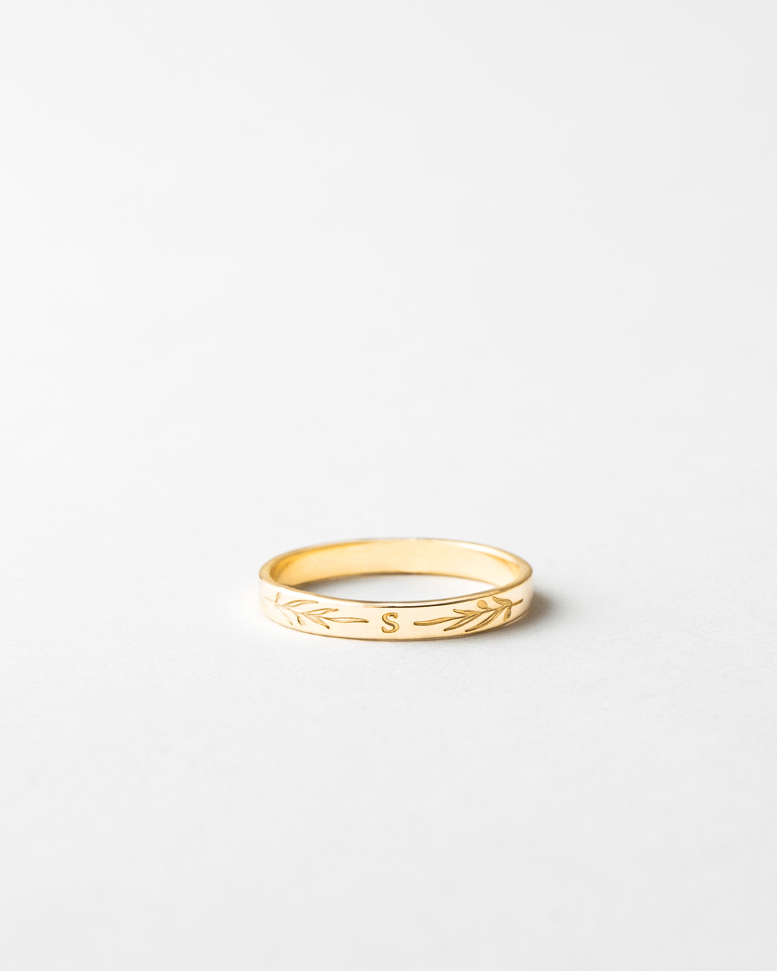 Custom Olive Branch Ring - Engravable