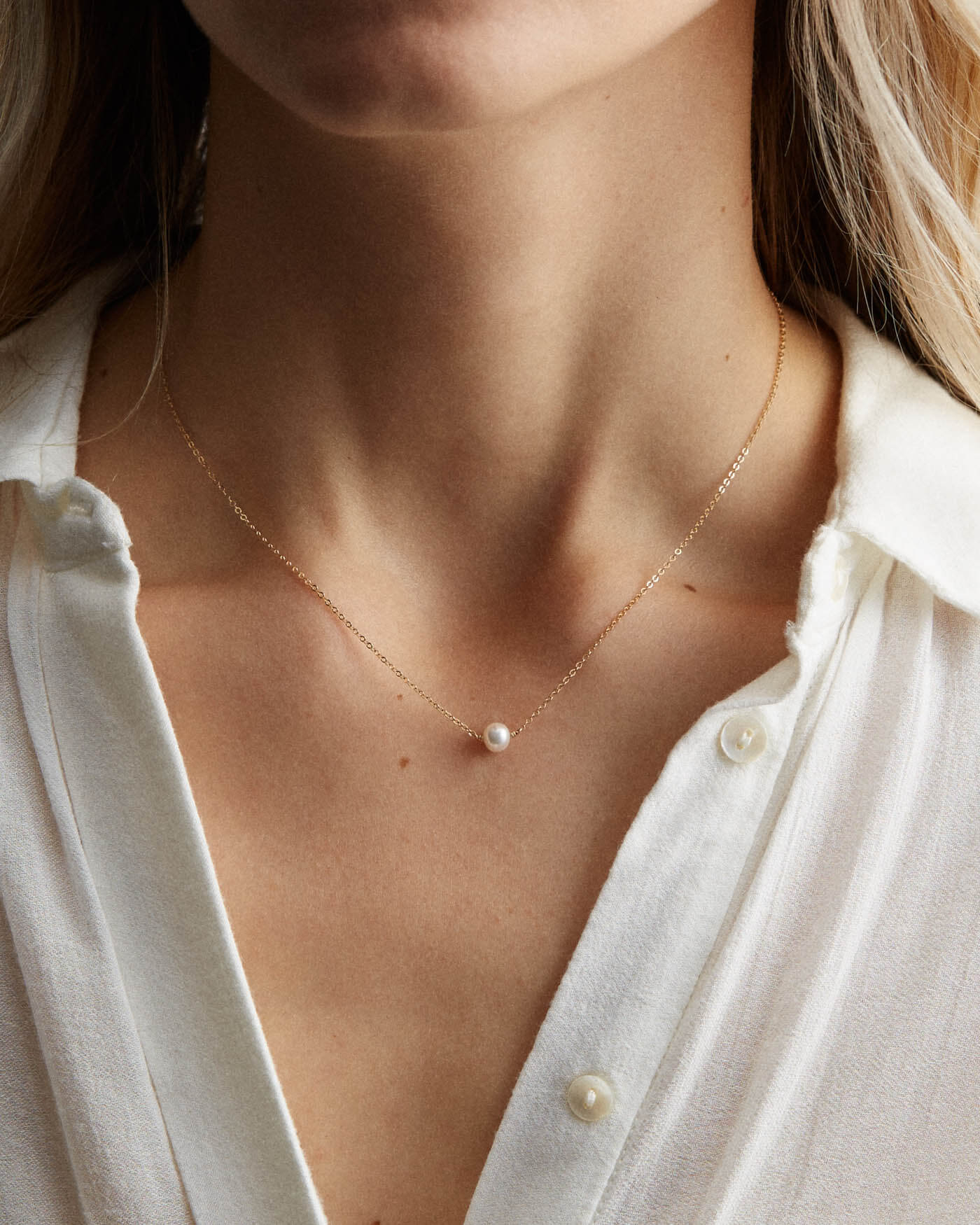 14k Solid Gold Pleine Lune Necklace