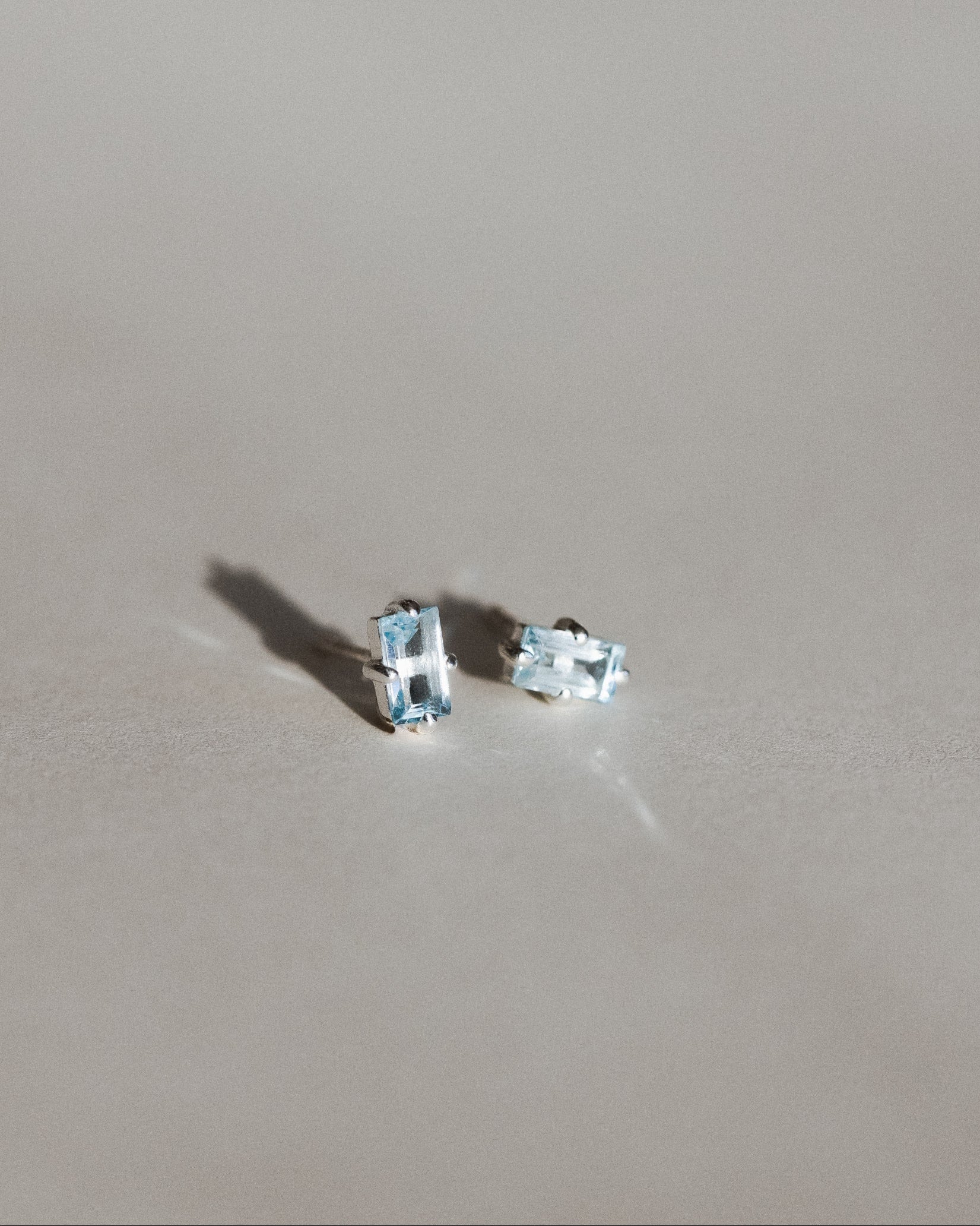 Aquamarine Baguette Stud Earrings