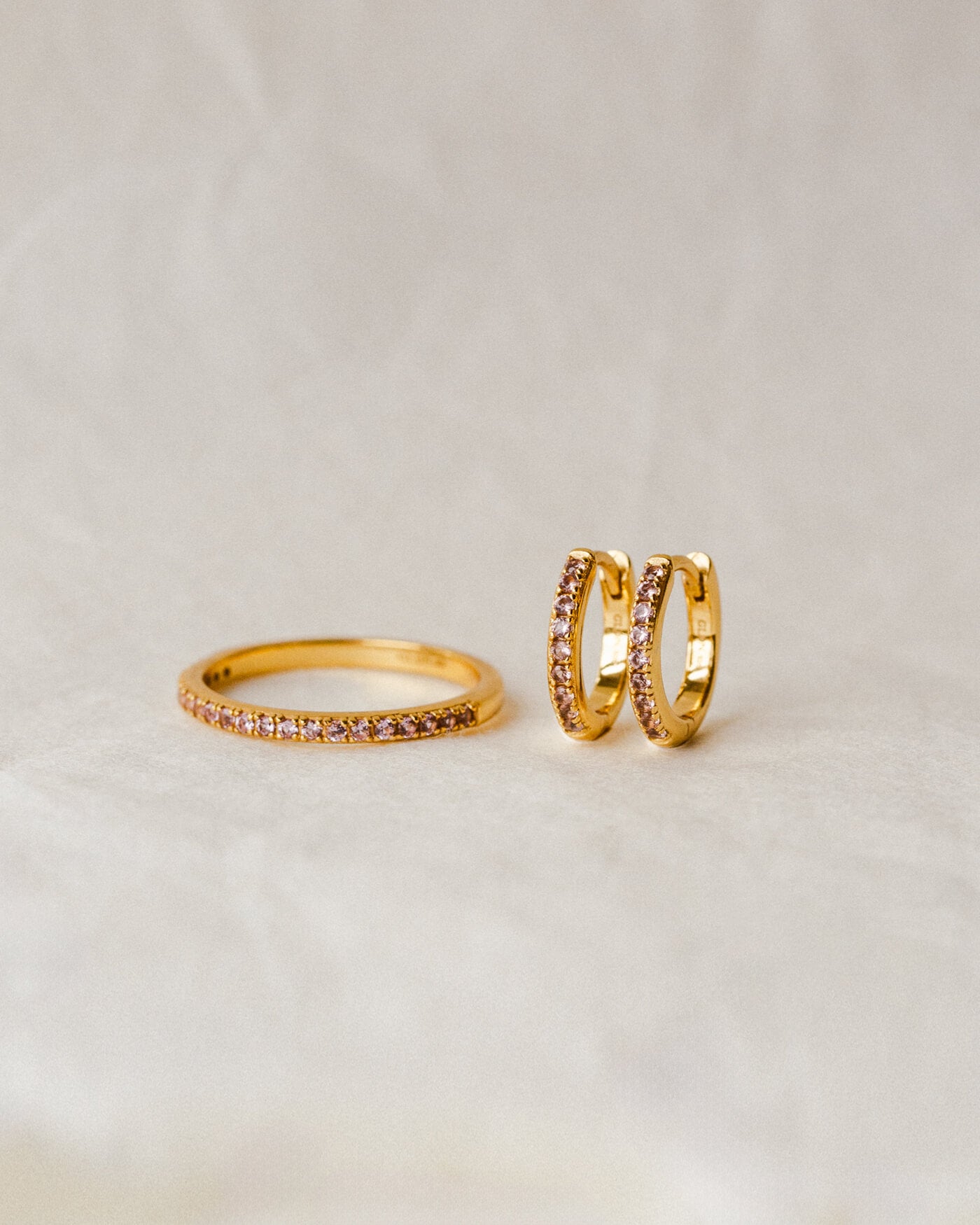 Aura Birthstone Hoop & Ring Jewelry Set
