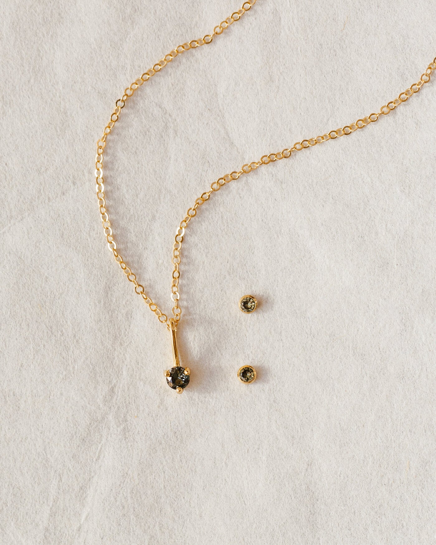 Birthstone Necklace & Studs Set – Personalized Jewelry