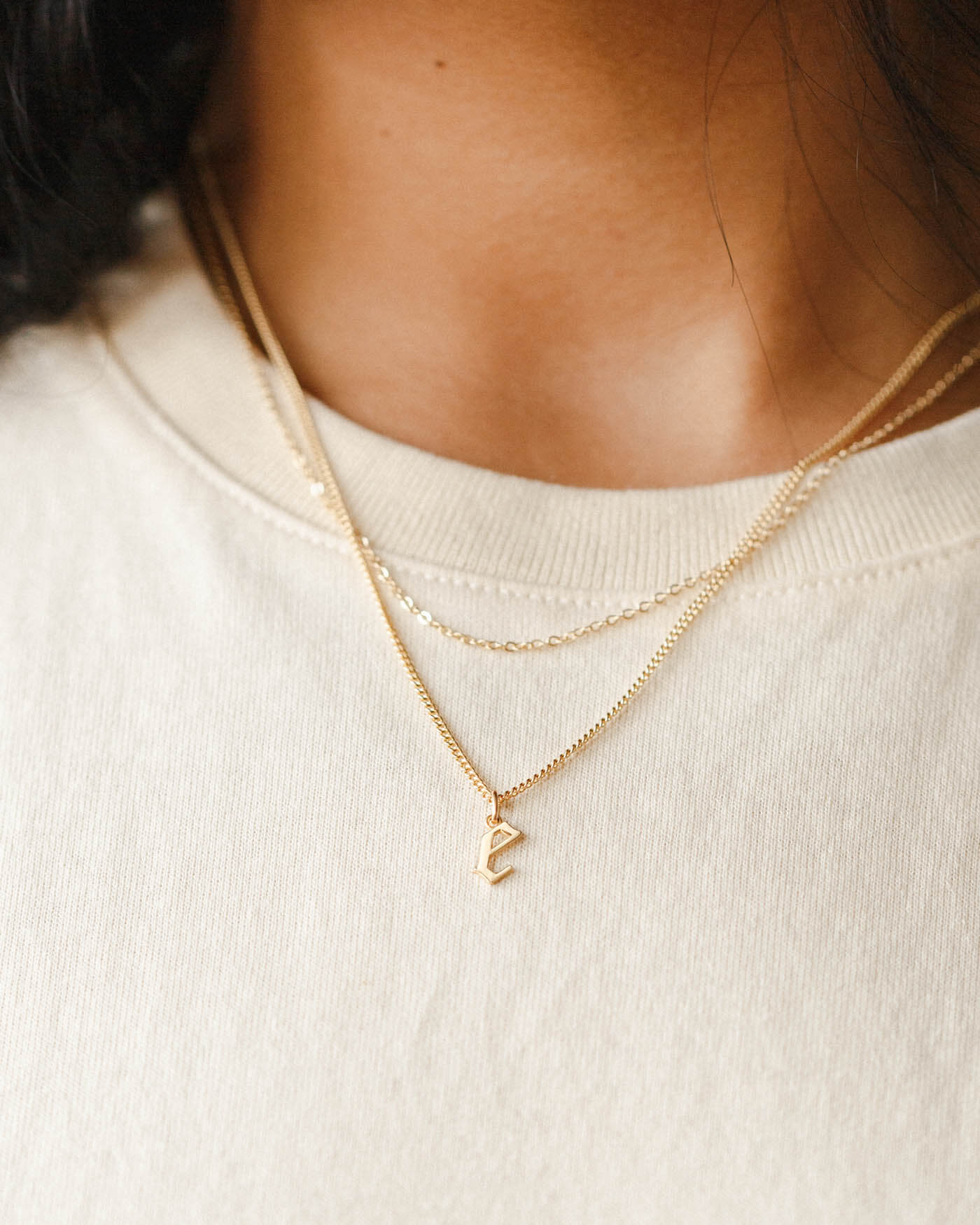 Gothic Initial Pendant Necklace - Stylish Gothic Jewelry
