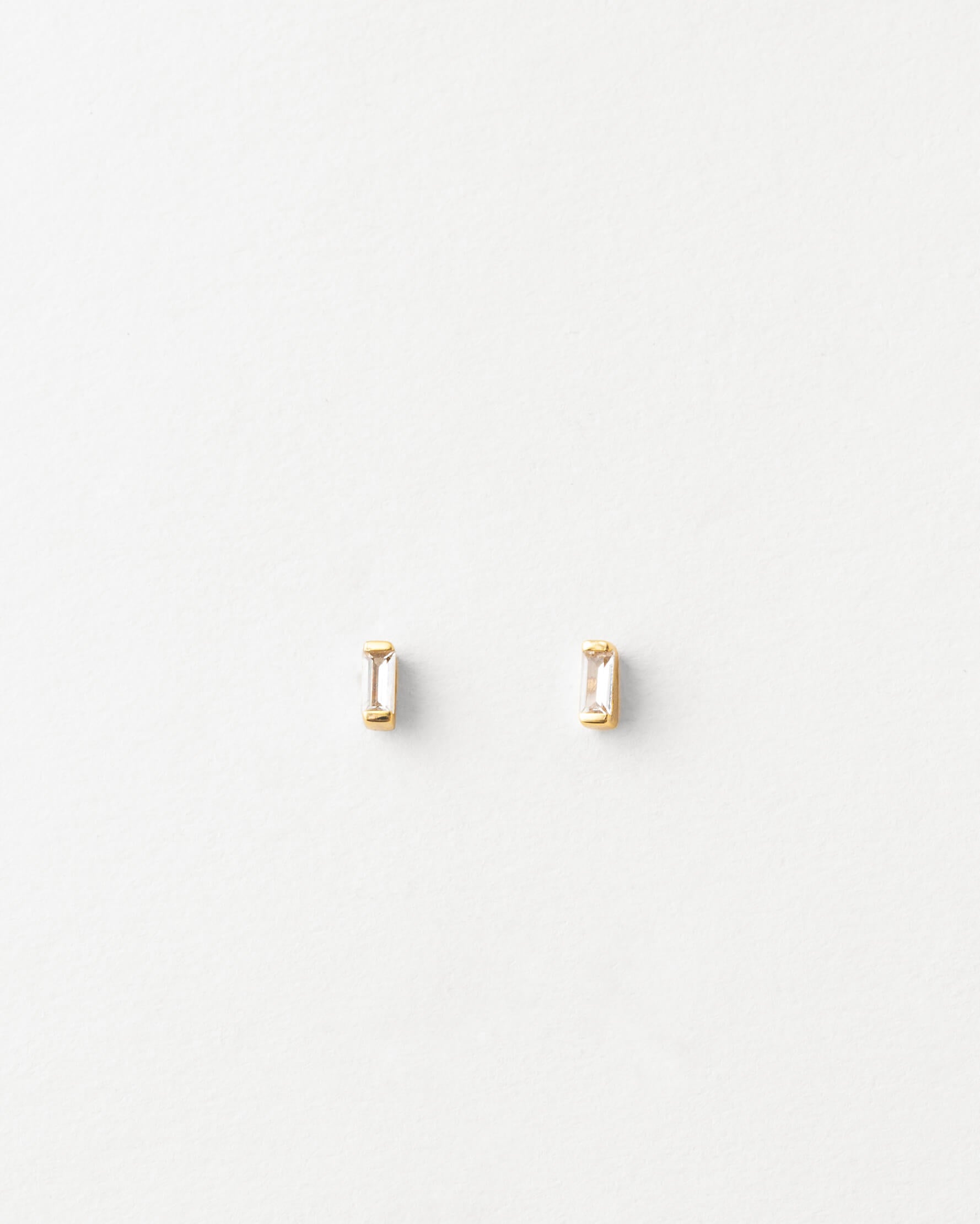White Sapphire Stud Earrings