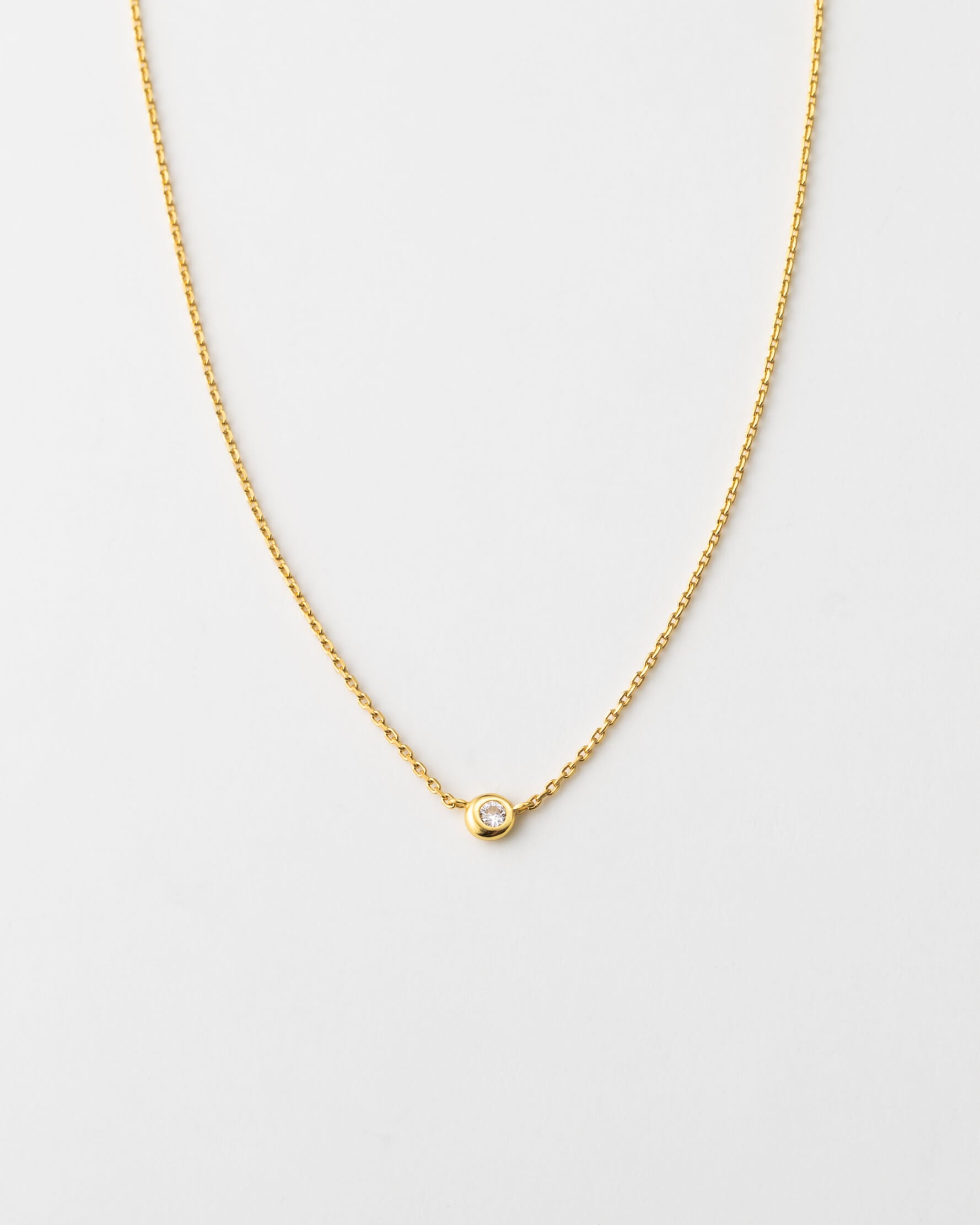 White Sapphire Solitaire Pendant Necklace