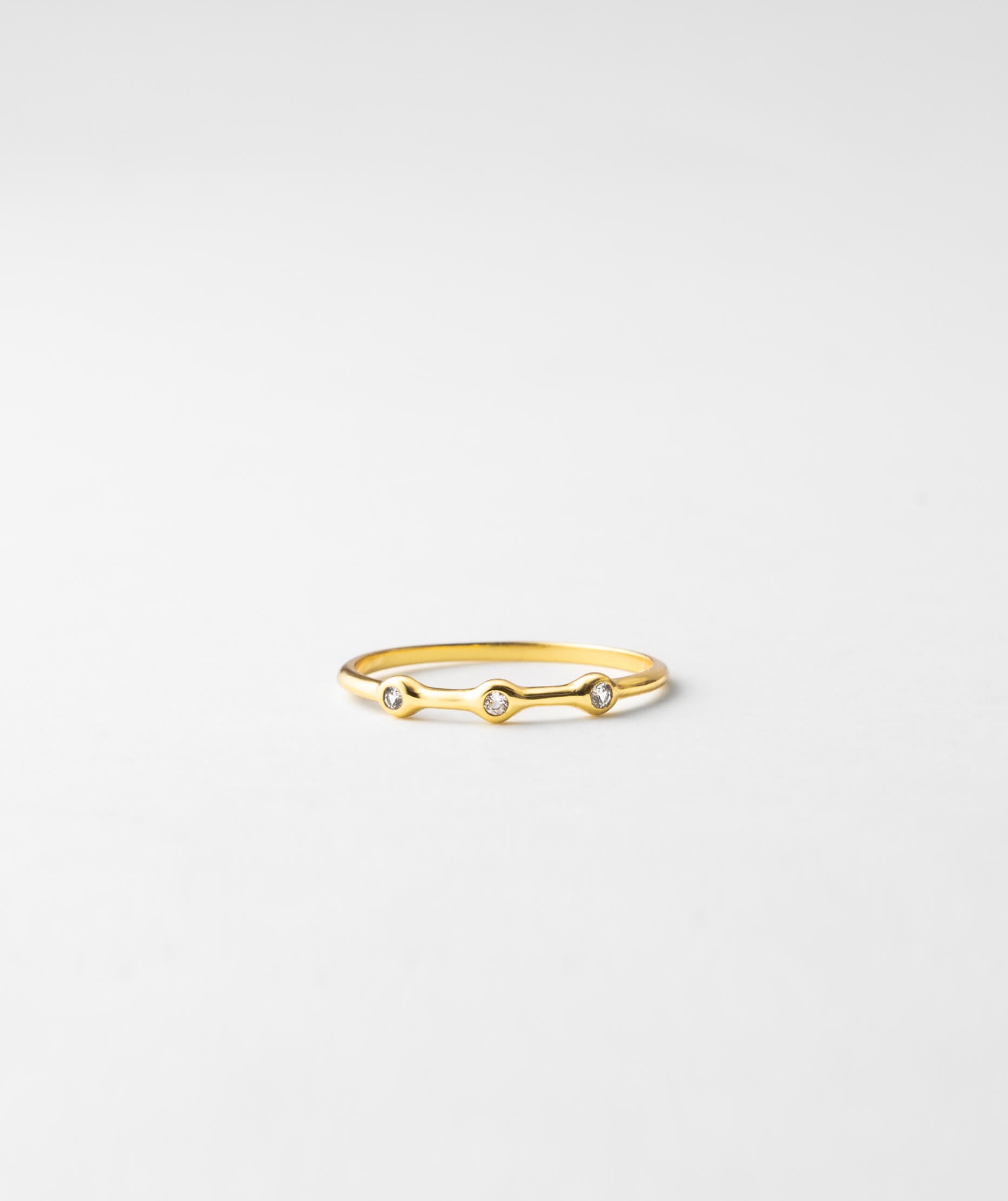 Elegant White Sapphire Trilogy Ring by Gaia