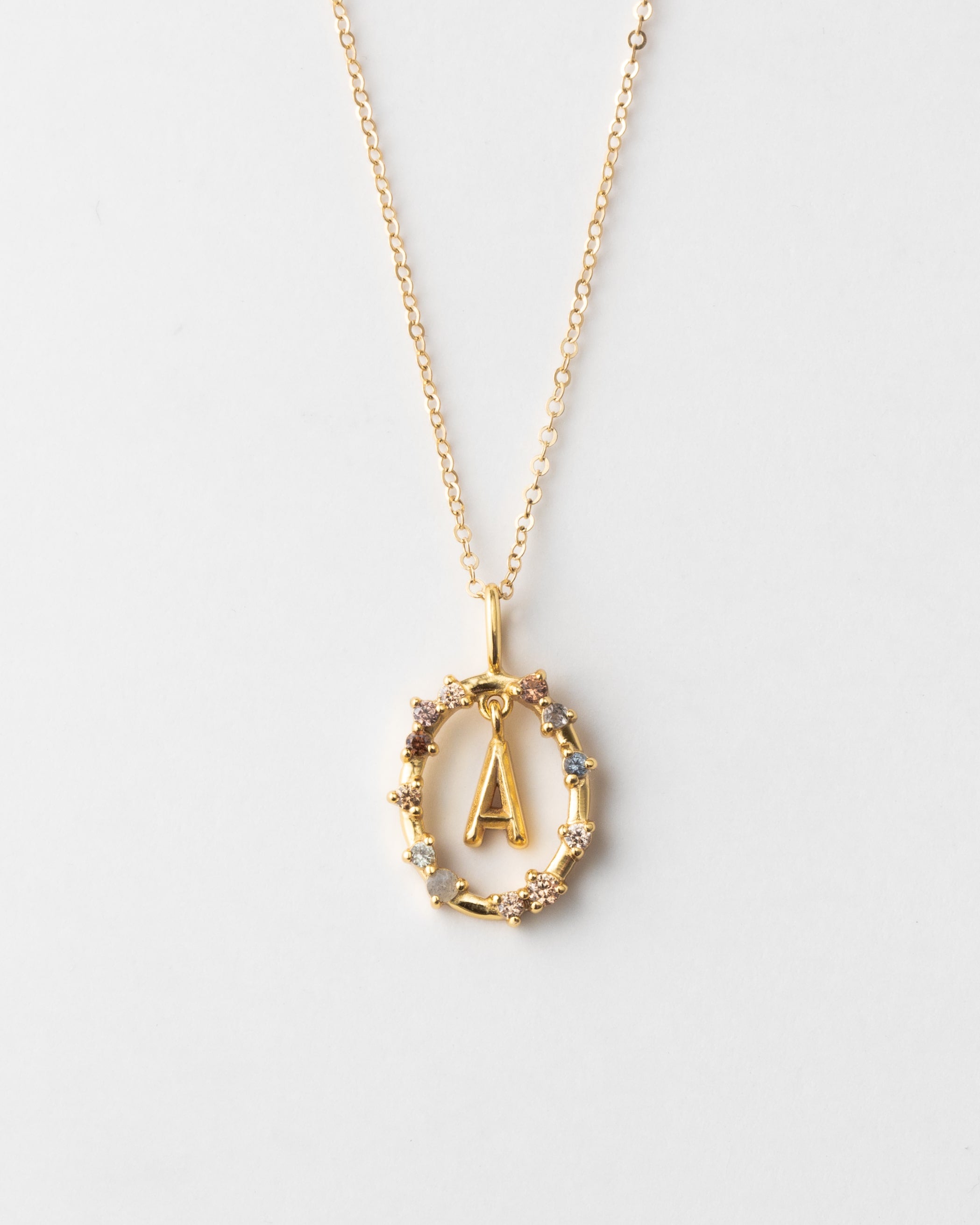 Personalized Gemstone Initial Necklace