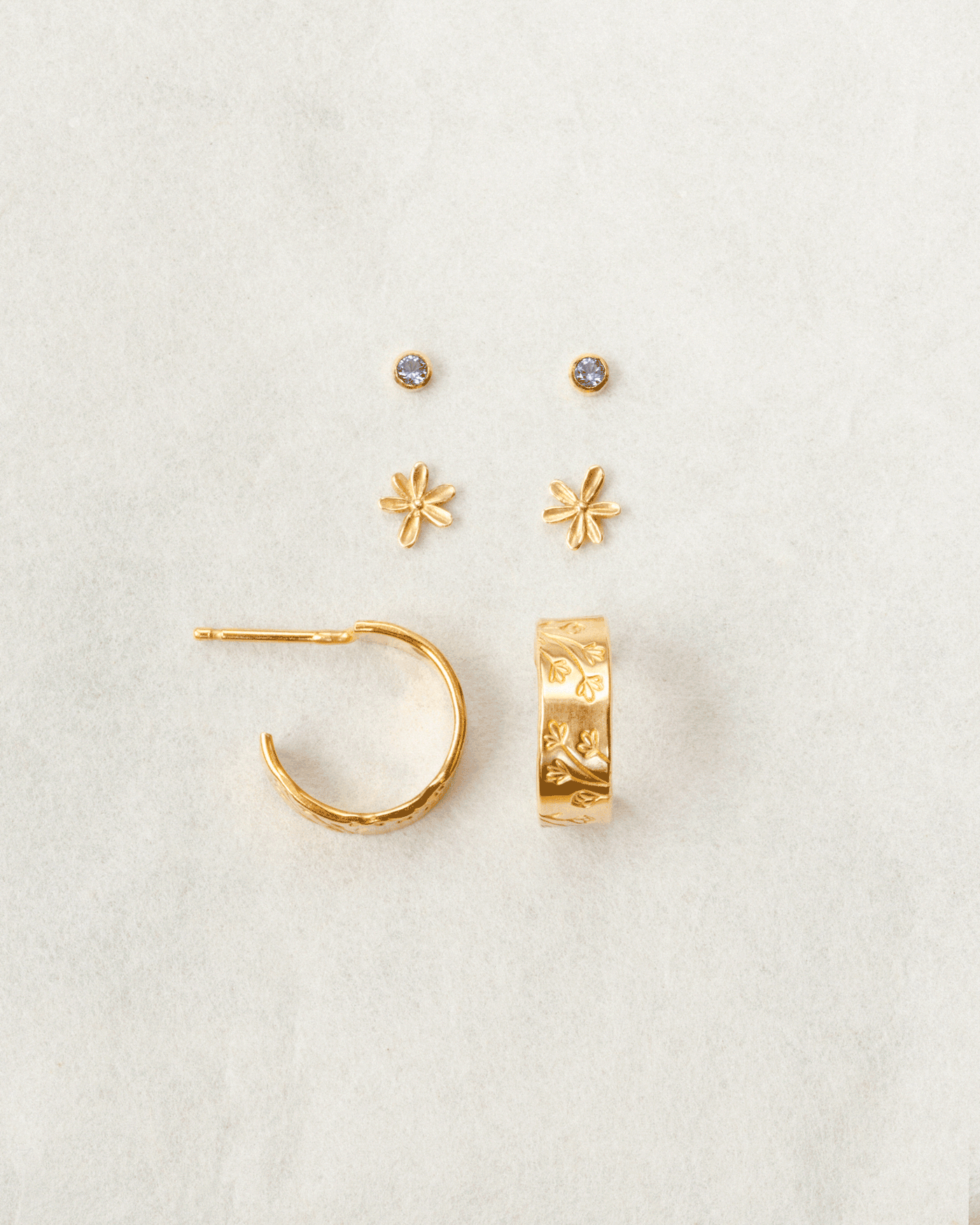 Gold-Tone Floral Earrings for Women