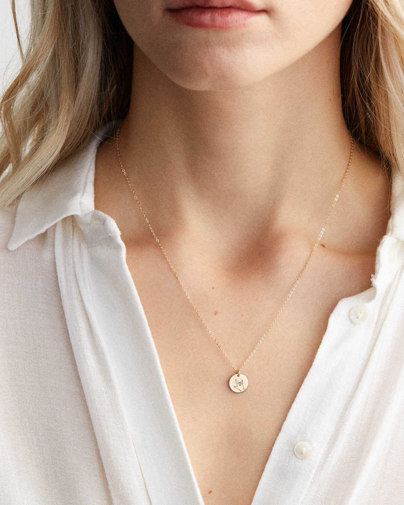 ASL 'I Love You' Sign Language Necklace