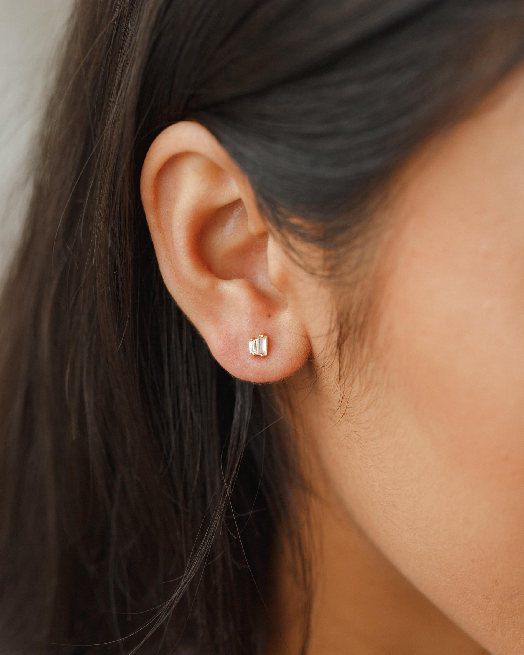 White Sapphire Stud Earrings by Jules