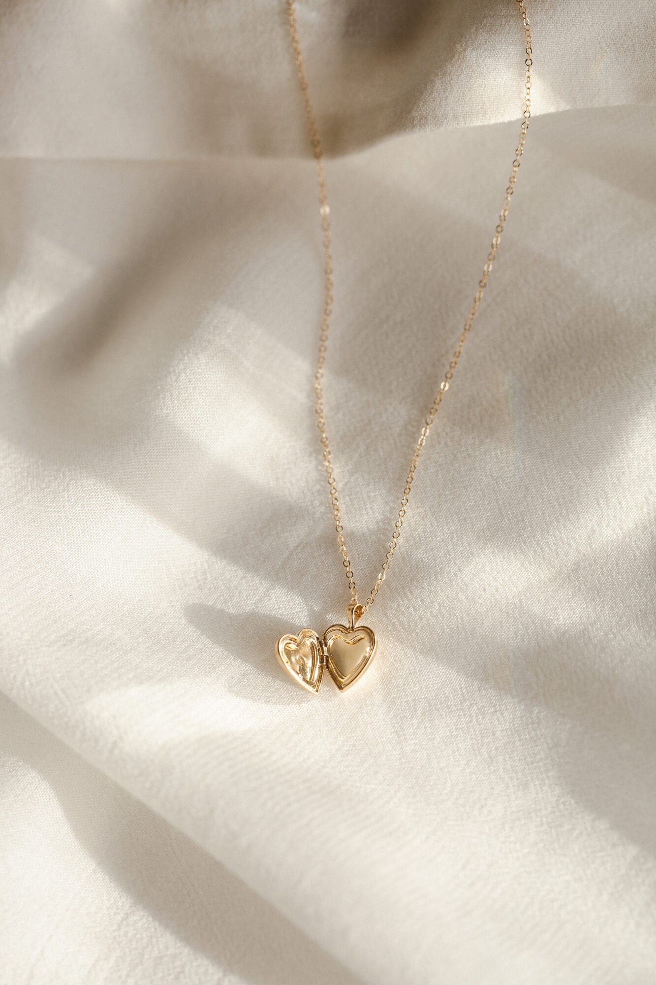 Tiny Heart Locket Necklace for Women