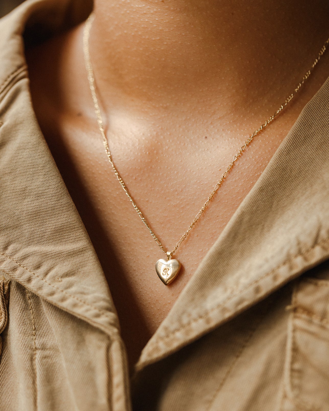 Tiny Heart Locket Necklace for Women