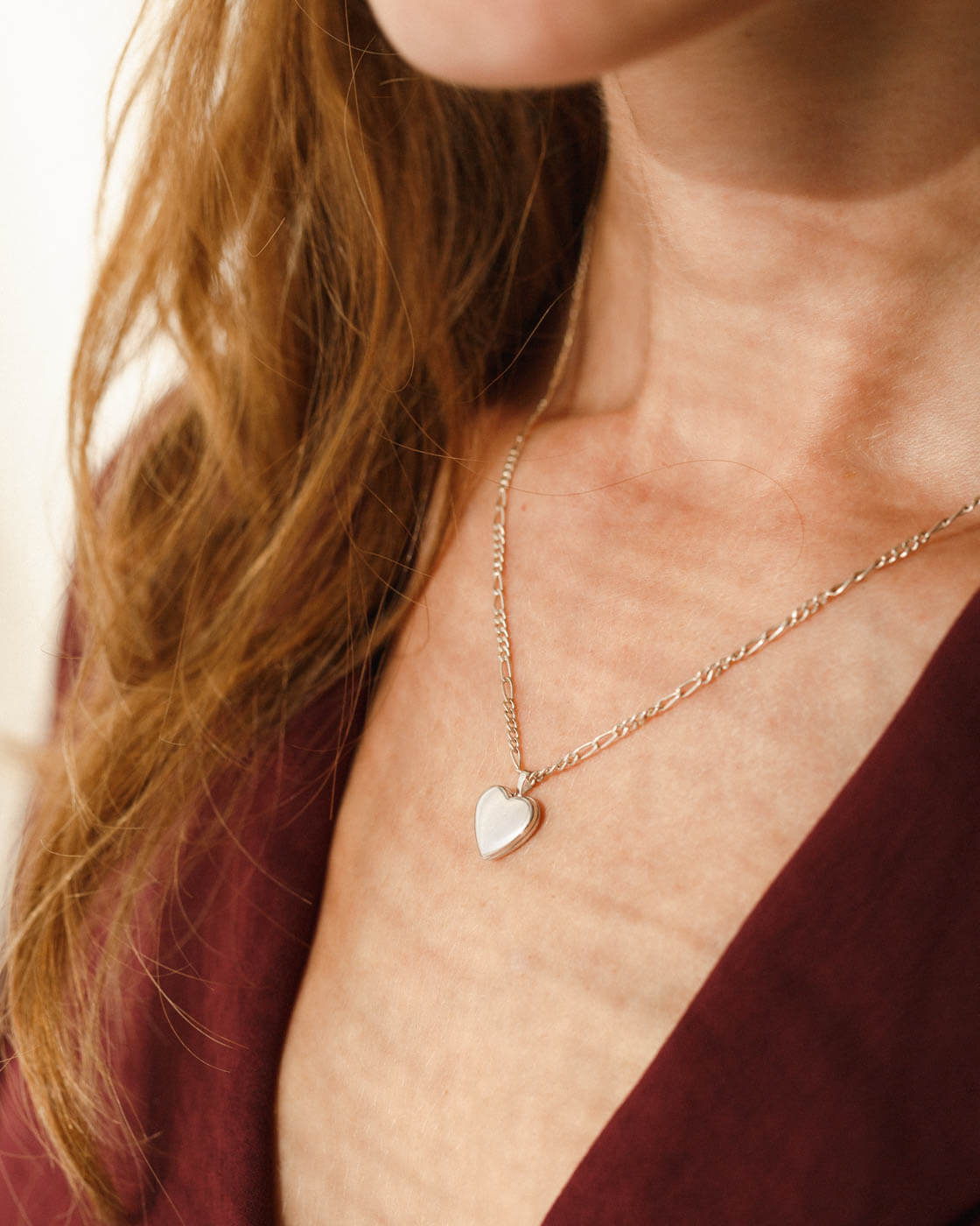 Tiny Heart Locket Necklace for Women