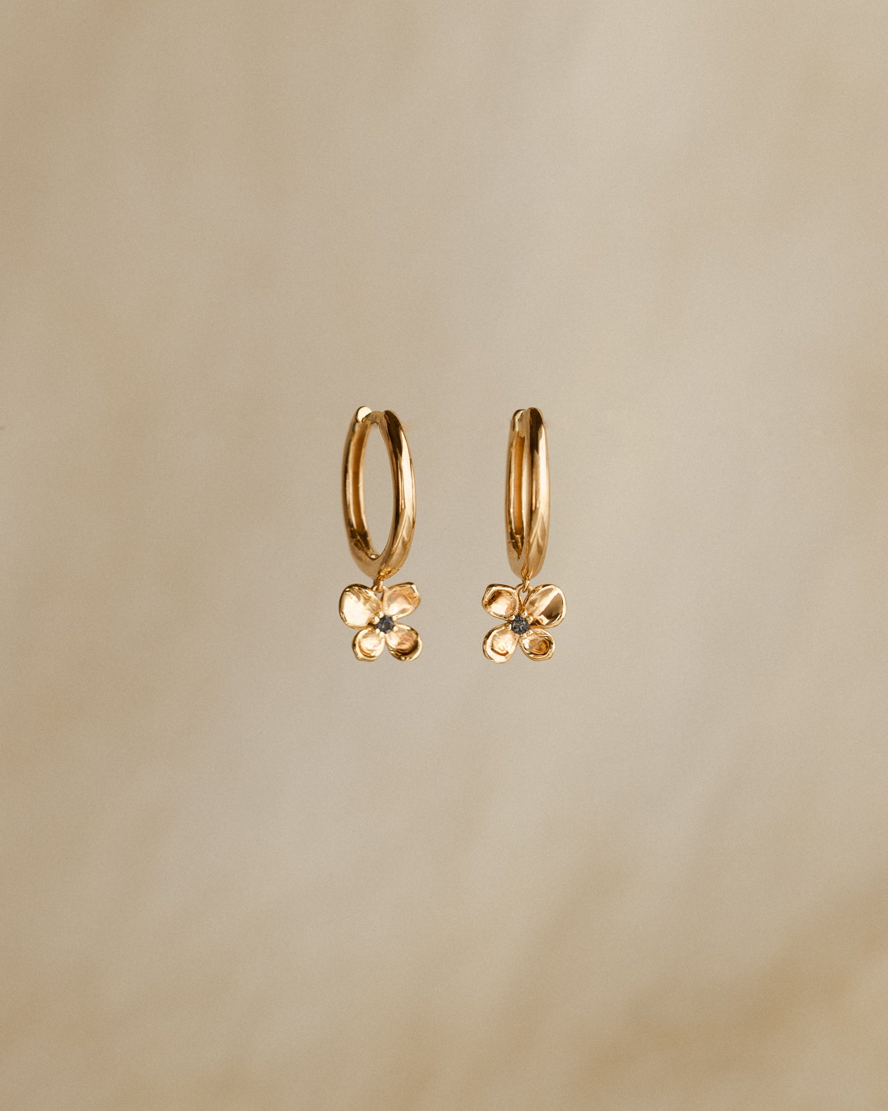 Stylish Midnight Blossom Hoop Earrings