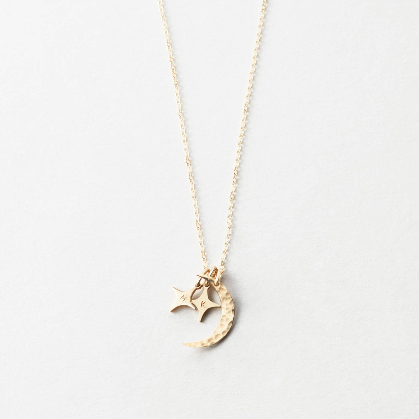 Elegant Moon & Stars Pendant Necklace