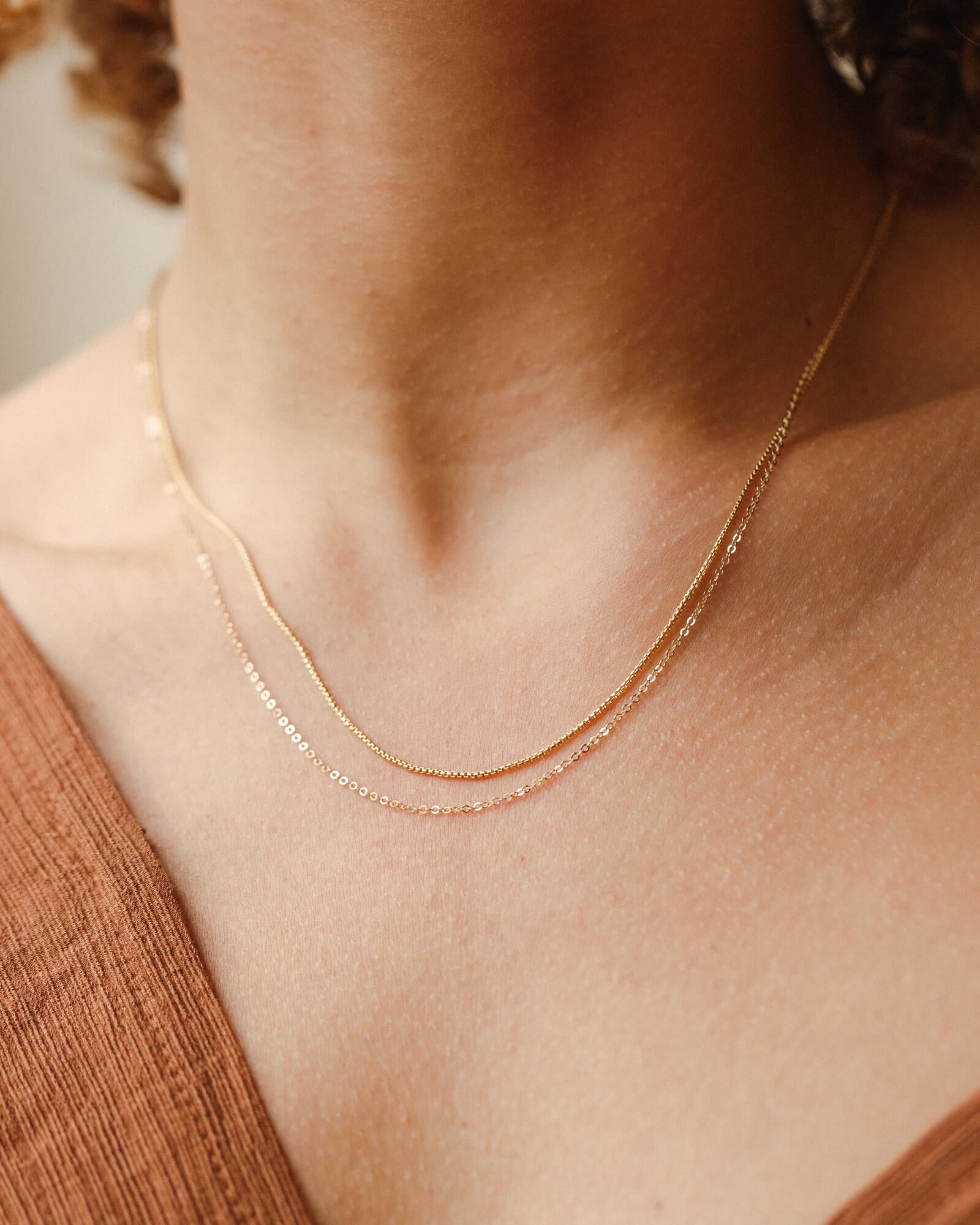 Stylish Round Box Chain Necklace