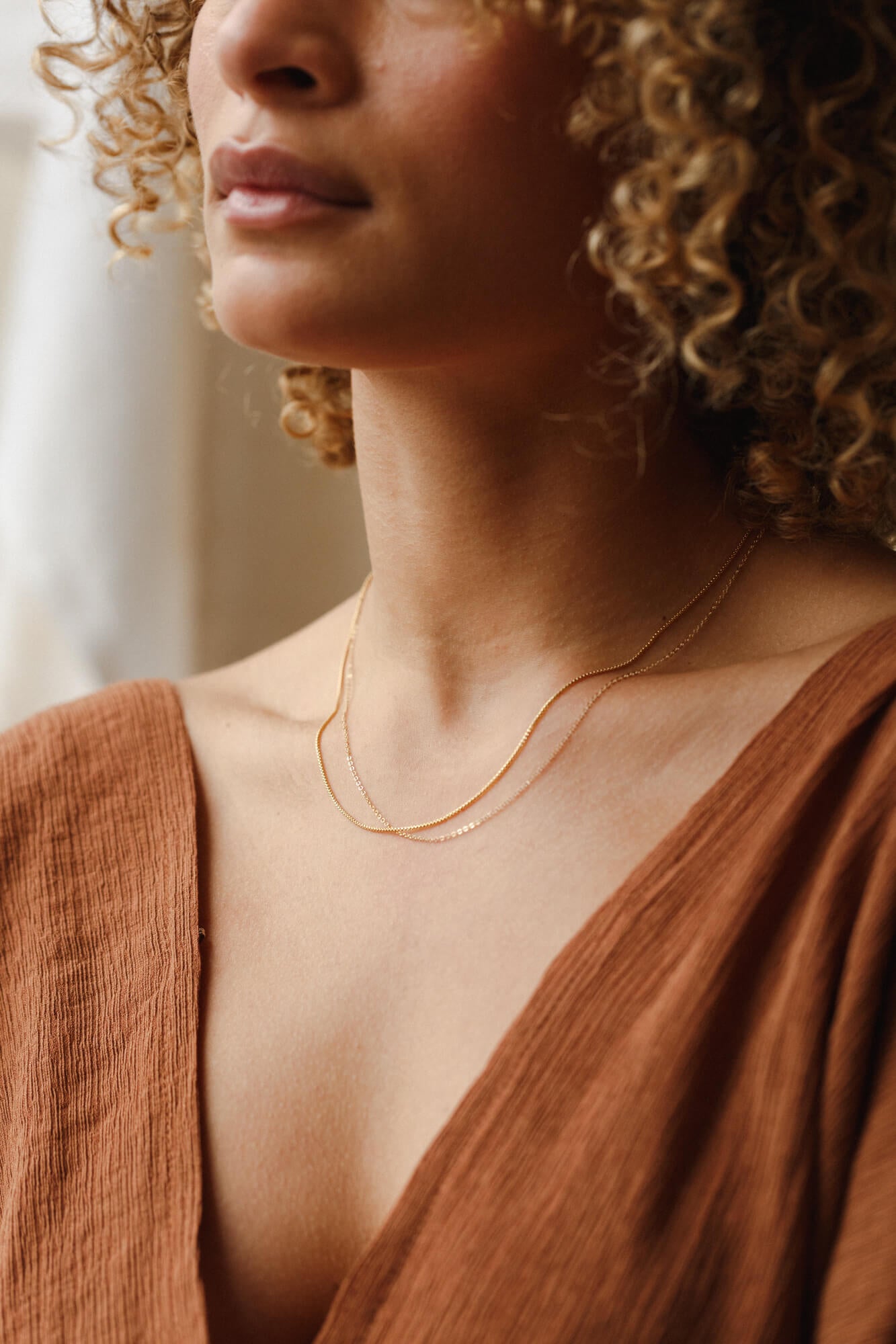 Stylish Round Box Chain Necklace