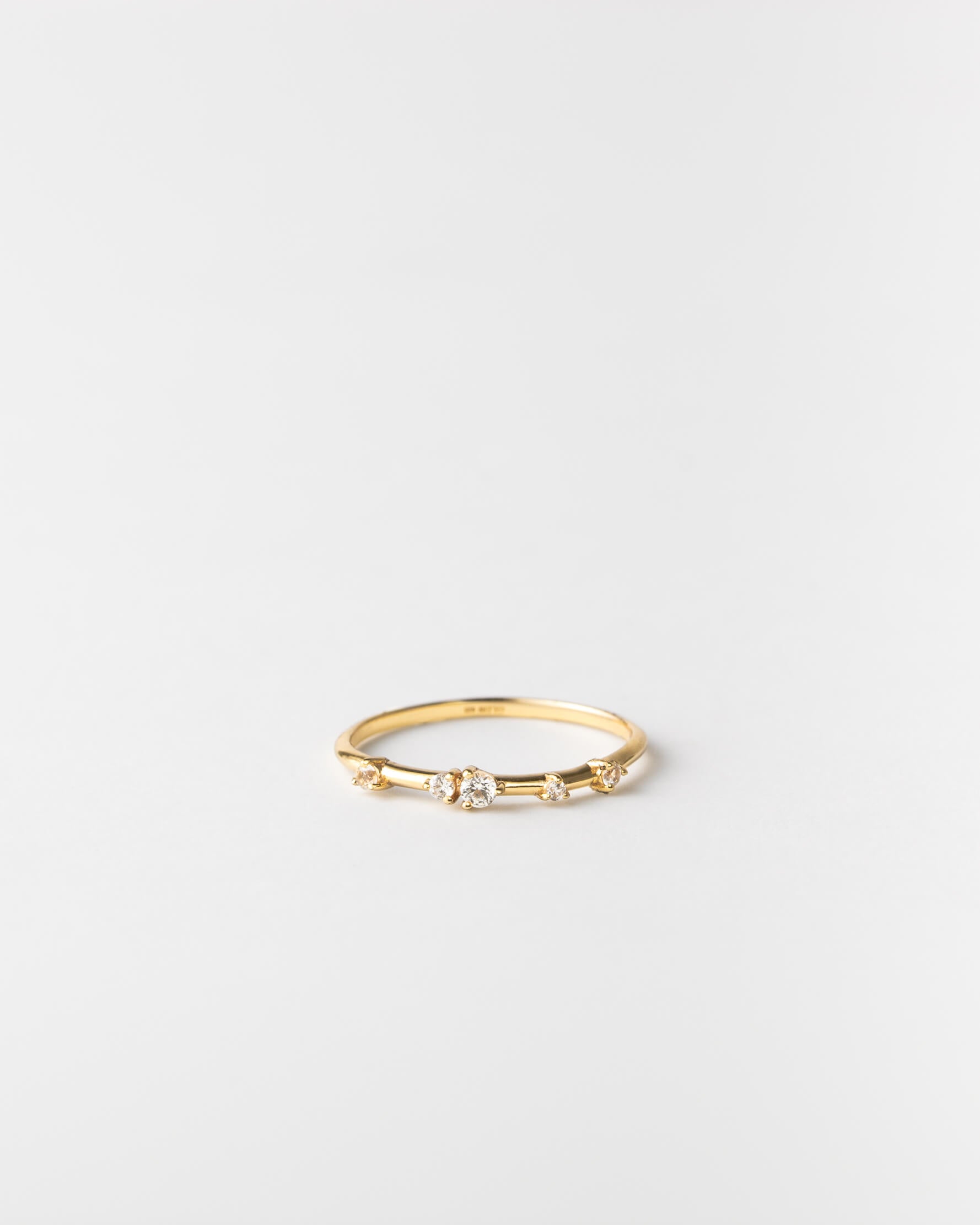 White Sapphire Ring – Elegant Starscape Design